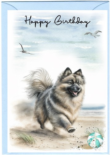 Keeshond dog birthday - keeshond,