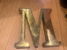 Large Brass shop display letters letter M more available 12” by 12.5” used 
