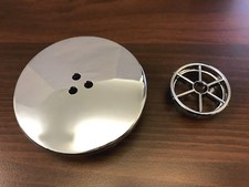 90mm Cap & Seating Bracket for 50mm Shower Tray Waste Holes Circle Chrome Cover