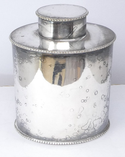 Tea caddy silver - caddy, beaded