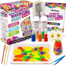 Rainbow Marbling Paint Art