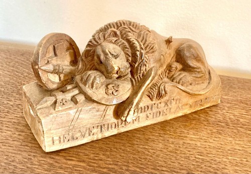 Vintage wooden lion - of, lucerne