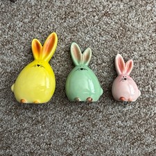 Set of 3 Ceramic Bunny Rabbit