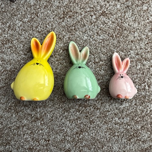 Set ceramic bunny rabbit - ceramic,