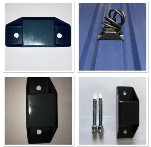 Black metal ground anchor - ground,