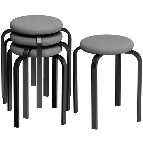 Homcom stackable stools modern - stackable,