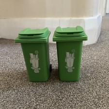 Mini Green Wheelie Bin Desk Tidy/Pen Holder Bin