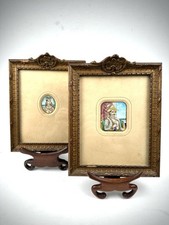 Antique Miniature Painting Mughal Shah Jahan Mumtaz Mahal 19th Taj Mahal India 