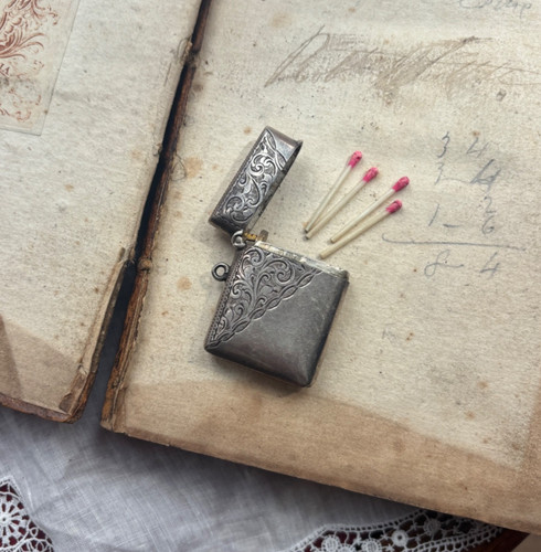 1908 edwardian silver vesta - 1908,