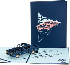 Muscle Car (Navy) Handmade 3D