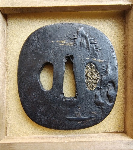 Japanese iron tsuba - iron, –