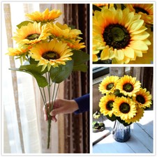 Artificial Large Sunflowers Bouquet Fake Silk Flowers Home Office Party Decor