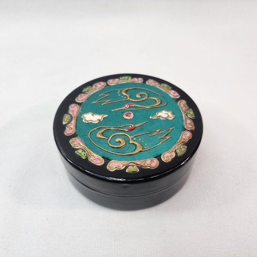 Black lacquer ware round - lacquer,
