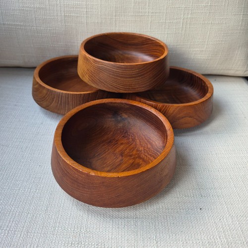 Teak wood small salad serving - wood,