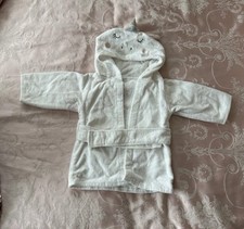 TK Maxx White Baby Girl Unicorn Robe, 0-3 Months
