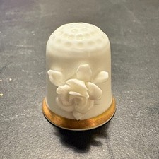 Coalport Bone China thimble White flower