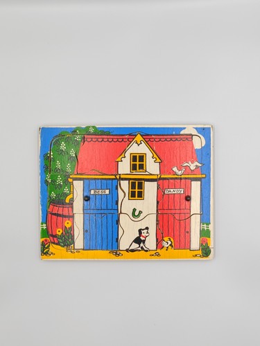 Vintage wooden peg puzzle - puzzle,