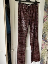 Zara Red Sequin Trousers Pants