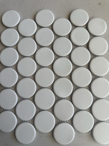 White porcelain penny round - white,
