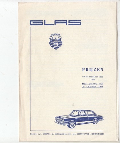 1965 glas dutch - glas, market