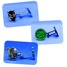 Awesome Marvel Inspired Cufflinks, Black Panther, Hulk & Baby Groot - Gift Ideas