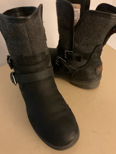Ugg women black leather fabric - women,