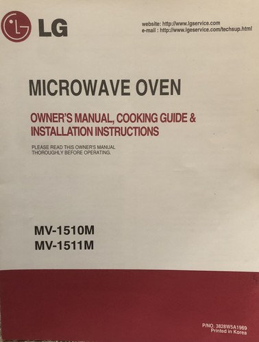 Microwave oven owner - lg, owner's