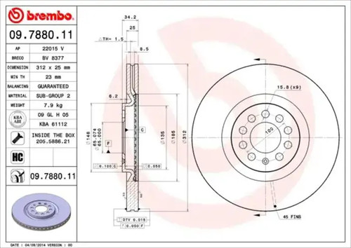 Brake disc internally - 2x,