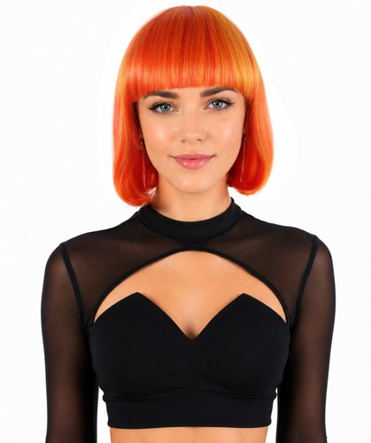 Ginger bob wig short orange - wig,