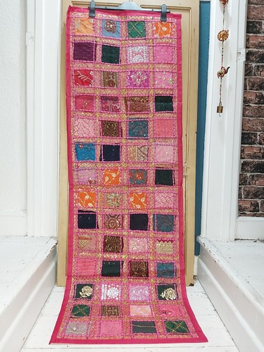Handmade patchwork sari wall - handmade,
