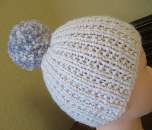 Hand knitted off white - off, ribbed