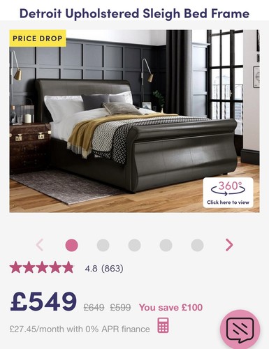 Detroit upholstered sleigh bed - detroit,