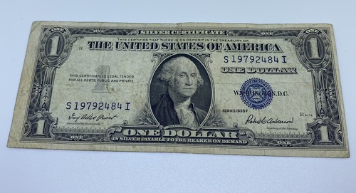 1935f silver certificate old - certificate,