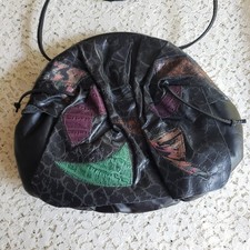 Vtg 80's  Leather Shoulder Bag