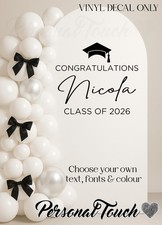 Personalised Graduation Vinyl Decal 4 Sail Board Backdrop Balloon Party Sticker