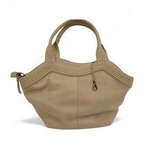 Mebo Radley Beige Leather Women's Handbag Beaded Tassel Bag Charms - Preloved