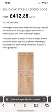 Solid Oak Stable Cottage Ledged Door - Choice of Sizes or Custom Size 