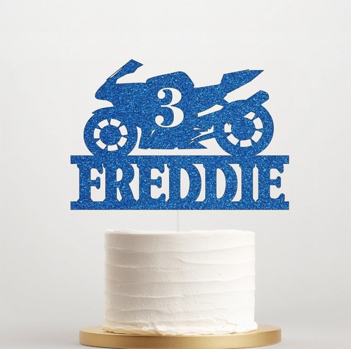 Motorbike glitter cake topper - motorbike,