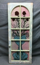 VTG Arched Glass Hand Painted