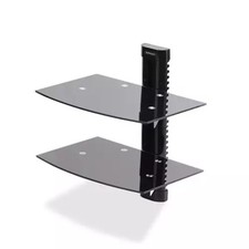StarTech Dual Floating Wall-Mounted AV Shelves Adjustable Height Shelf For Un...