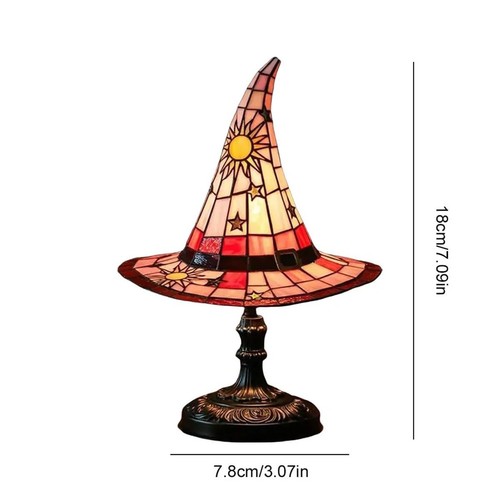 Stained glass witch hat lamp - stained,