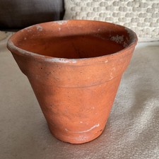 Terracotta Clay Plant Pot 13.5cm Diameter 13cm Height Slight Wear Few Chips 