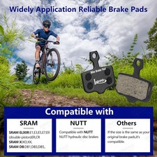 4 Pairs/2 Pairs Bike Disc Brake Pads, Ebike Brake Pads Replacement Semi-Metal Br
