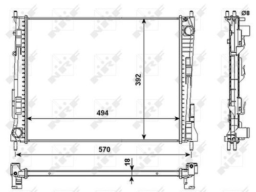 Nrf radiator for renault - radiator,
