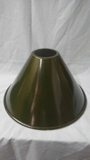 British Army MOD Industrial NOS Spun Aluminium Lamp Shade - Original Green Paint