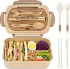 3 Compartments Lunch Box Food Container Set Bento Box for Adults & Kids