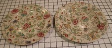 Edge Malkin EM & Co Antique Transfer Ware 1871-91 Floral Set of 2 - crazing