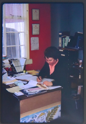 35mm slide woman sat - sat, at