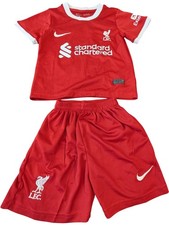 Liverpool M Salah Replica Kit Kids Red Football Top and Shorts