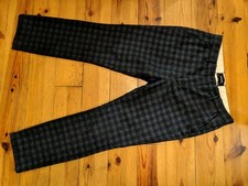 LYLE SCOTT MENS  BLUE CHECK TARTAN WOOL BLEND TROUSERS VGC W36 L32
